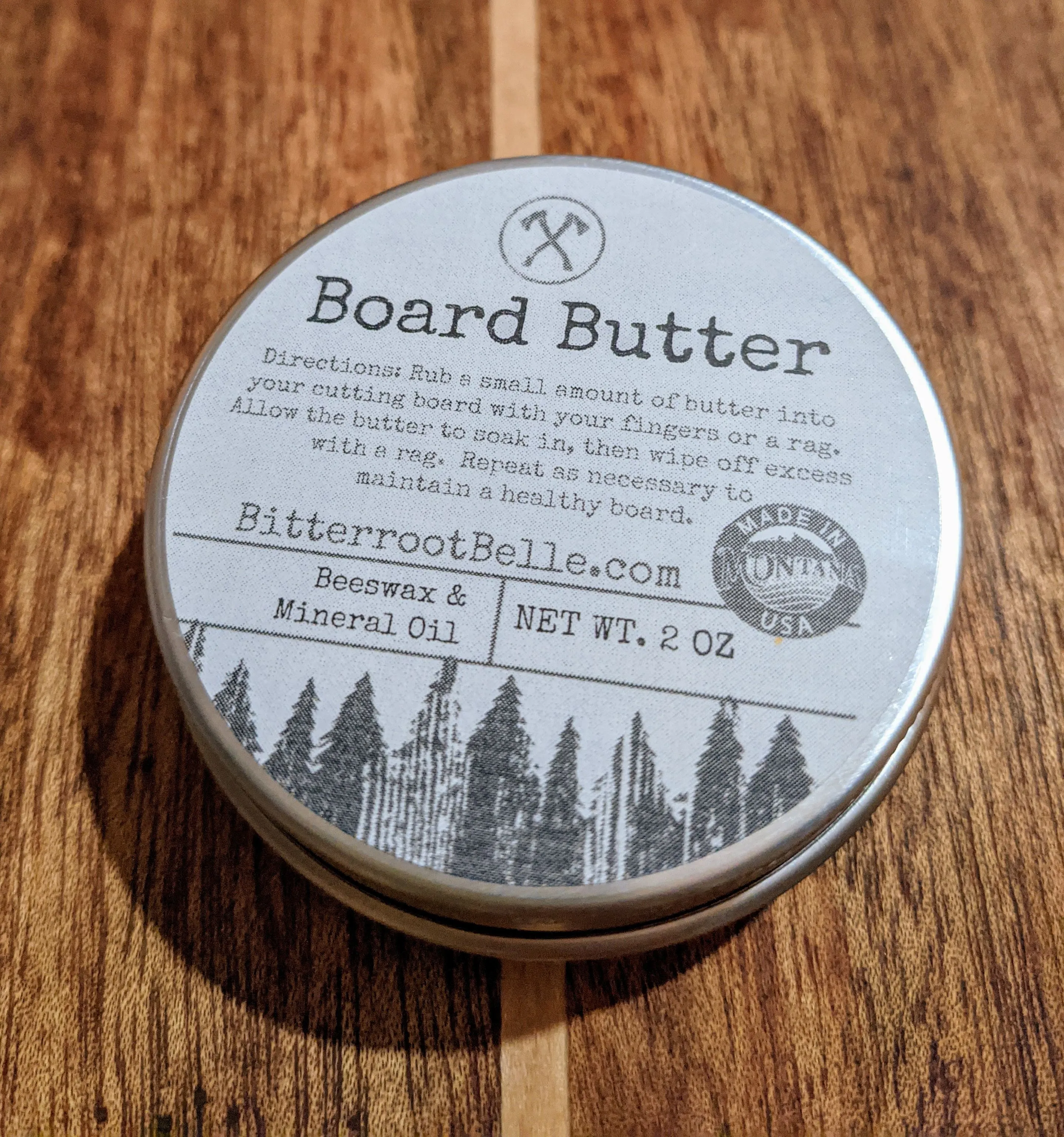 A tin of Bitterroot Belle Board Butter